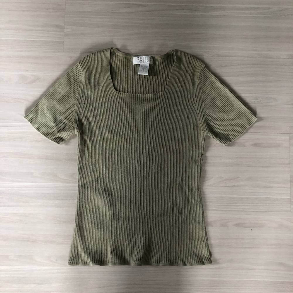 Petite Sophisticated Square Neck Top
